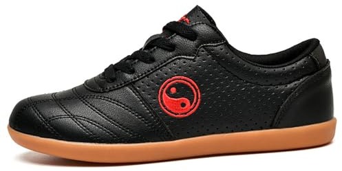 ForceRoute Tai Chi Shoes,kung Fu Shoes,Chinese Traditional Wushu Shoes Leather,taekwondo Shoes,for Men Women,Unisex,Non-Slip,Light,Breathable,for Taekwondo,Boxing,Karate,Kung Fu And TaiChi