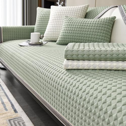 Generisch Sofa Überzug, Sofa Überwurfdecke, Couch Überzug Sofaläufer, Sofadecken für Sitzfläche, Sofaschoner rutschfest, Sofa Schoner, Anti Slip Sofa Cushion, Decke für Sofa, Grün, 70 * 150CM