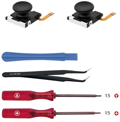Wigearss Ersättning TMR Elektromagnetisk Stick 3D Sensor Analog Joystick och Reparationsverktyg Set för Nintendo Switch/Switch OLED/Switch Lite Joy-con Controller, Ingen Drift