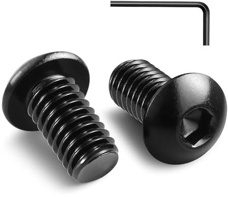 20 tornillos de cabeza alomada M4 x 12 mm, tornillos de cabeza avellanada, hexágono interior, acero inoxidable, A2, tornillos negros con cierre hexagonal interior