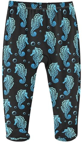JHKKU Seahorse Animal Baby Boys Footed Pants Cotton Infant Tights Casual Bottoms Crawling Pants 12M