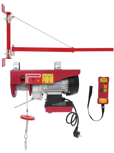 Argano elettrico con altezza di sollevamento 12m, controllo senza fili, capacità di carico 250kg, telecomando per uso industriale, edilizia, magazzino, officina, professionisti (supporto di prolunga