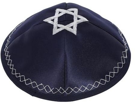 VERDANVERSE Judisk Kippah med Davidsstjärna och Andningsbar Bönskallemössa för Religiösa Ceremonier och Bröllop Israelsk Traditionell Huvudbonad för Män Passar Högtider och Bar Mitzvah