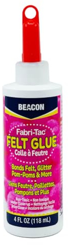 Beacon Felt Glue 118ml Medium Bottle, Clear - Strong Art Glitter Glue for Crafting - Non Toxic & Easy to Apply - Perfect School Paper, DIY Crafts & Home Decor