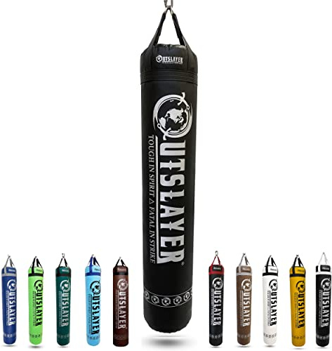 Outslayer Muay Thai - Saco de Boxeo (1,8 m, 68 kg, sin Relleno), Color Negro