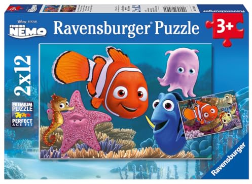 Ravensburger - Puzzles Disney: Buscando A Nemo Pack De 2 | Puzzle 3 Años O Más | 2 Puzles Niños 3 Años De 12 Piezas | Rompecabezas Niños De 26 X 18 Cm | Ravensburger Puzzle Empezar