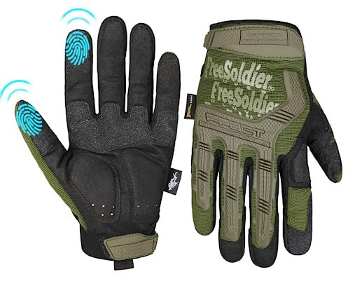 FREE SOLDIER Outdoor Handschuhe Vollfinger Taktische Handschuhe Herren Motorradhandschuhe mit gepolstertem für Fahrrad Airsoft Militär Paintball und andere Outdoor Aktivitäten(Grün, M)