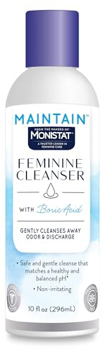 Monistat Boric Acid Feminine Wash, Fragrance-Free Intimate Wash for Women with Gentle pH-Balanced Formula, 10 Fl Oz