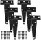 Chstarina 6Pcs 4 Zoll 100mm T-Scharnier Schwerlast Dreieck Scharniere Türscharniere Verzinkt Schmiedeeisenwaren Kreuzgehänge Baubeschlag Gartentorband zum Gartentüren Schuppentür Scheunentore Schwarz