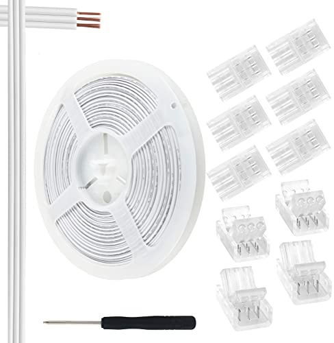 Aroidful 10 mm 3-stifts LED Strip Connector Kit, 10 ST LED-snabbkontakter och 10 m förlängningskabel, för WS2811 / WS2812B LED Strip Light