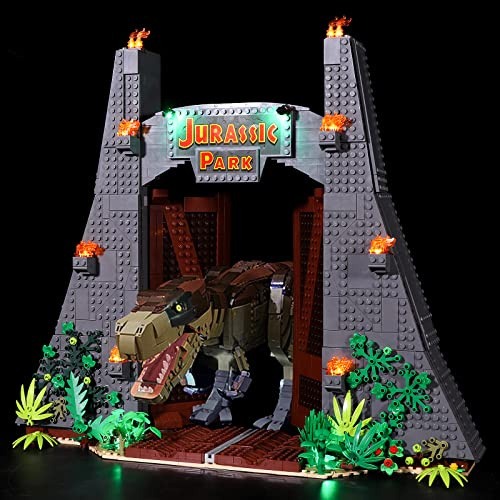 LocoLee Led Light Set for Jurassic Park: T.rex Rampage, Decoration Light Kit for 75936 Building Blocks Model, Creative Gift, No Lego (Remote Control)