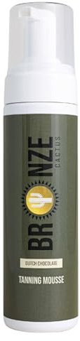 Bronze Cactus Dutch Chocolate Deluxe Self Tanner Mousse – | Violet Base to Neutralize Orange Undertones | Natural Rich Brown Tan | Vegan & Cruelty-Free | Fast Dry | Hydrating with Hyaluronic Acid