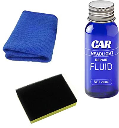 Niktule Liquido per Smalto per fari - Kit ripristino fari da 50 ml | Kit di Riparazione Auto Lampadine per fari Rimozione Graffi per Auto, Restauro Facile per impieghi gravosi, Liquido per lucidatura