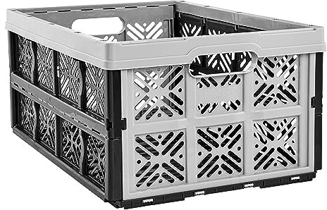 keeeper Boîte Pliante Robuste Ida, Plastique Résistante (PP), 48 x 35 x 23 cm, 32 L, Nordic Grey