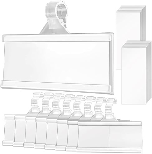 Fansunta 100 Pieces Plastic Wire Shelf Label Holders, Reusable Price Label Holder with locks, Label Display Holder for Retail Supermarket Department Store(3'' x 1.4'')