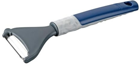 Tasty Pendelschäler – Hochwertiger Edelstahl & Nylon, Ergonomischer Griff, Universell für Obst und Gemüse, Spülmaschinengeeignet, Grau/Blau/Silber, 19x7cm