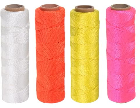 QUARKZMAN 4pz Linea di Nylon Intrecciata da Muratore 1.5mm x 250 Ft Corde di Spago Intrecciato per La Pesca, Il Giardinaggio e l'Artigianato