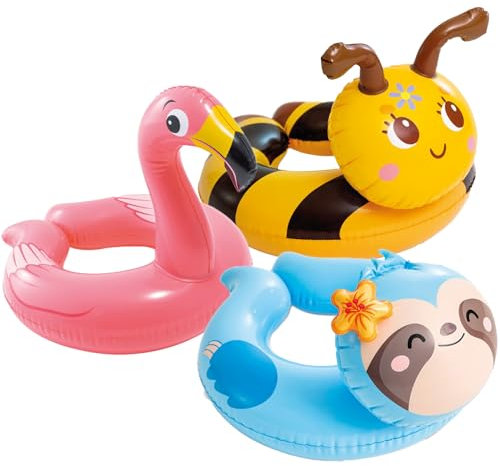 3 Stück Aufblasbarer Schwimmring, Dinosaurier Einhorn Alpaka PVC Wasserspielring,Schwimmreifen Wassersport Partyzubehör Schwimmringe Tierringe für Baby Kinder 2-6 Jahre Sommer Schwimmbad Pool Strand