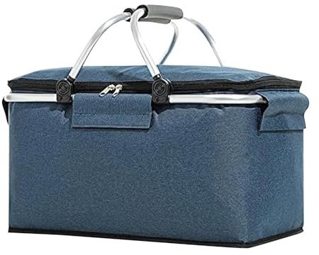 Panier De Pique-nique Isolé | Sac Isotherme Pliable Pour Panier De Pique-nique | Panier De Pique-nique Pliant Avec Poignée | Sac Isotherme, Panier De Rangement Pour Déjeuner, Boîte Pour Voyage, Pique-