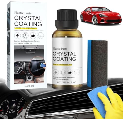 Plastics Parts Crystal Coating, 2024 New Crystal Coating Restoration Care Agent for Car Automotive Plastic Parts, Crystal Coating Plastic Restorer Interior Refurbish Agent for Cars (1 Pcs)