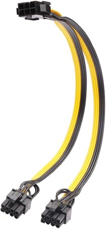 ELFJMZP 6 Pin to Dual 8 Pin (6+2) PCIe GPU Power Adapter Cable PCI Express Adapter Cable Server Supply Wiring, Mining Card Supply Line