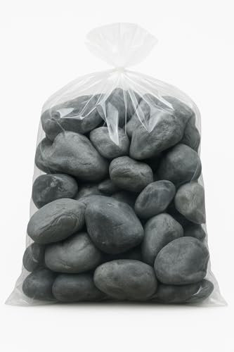 REDIL Marmi Ciottoli di Marmo Nero Ebano - 5 Sacchi da 5 kg - Sassi Pietre Giardino (40/60 mm.) Totale 25kg