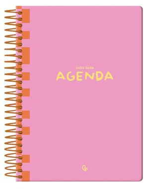 Liderpapel skoldagbok 25–26 spiral klassisk rosa veckovy a5 tvåspråkigt papper fsc 70 gr.