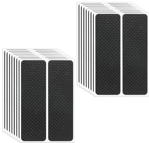 TIESOME 16 Stück Antirutschmatte Selbstklebend, 5 mm Dicke Anti Rutsch Pads Anti-Rutsch-Gummimatte 14.5 x 4.5 cm Antirutsch Aufkleber für Möbel, Stühle & Tische, Schwarz