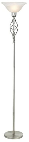 Classic Knot Twist Floor Light Uplighter Satin Chrome