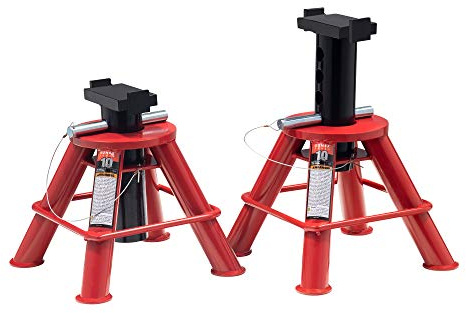 SUNEX TOOLS 1210 10-Ton Low Height Pin Type Jack Stands, Pair