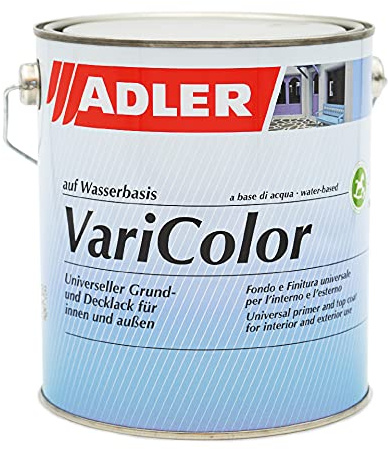 Adler Varicolor Vernis acrylique 2 en 1 pour intérieur et extérieur – Vernis et couche de base résistant aux intempéries - Peinture pour bois, métal et plastique – satiné mat, incolore