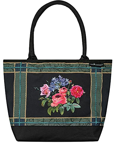 VON LILIENFELD Handtasche Damen Kunst Motiv Bonny Bouquet Shopper Maße cm L42 x H30 x T15 Strandtasche Henkeltasche Büro