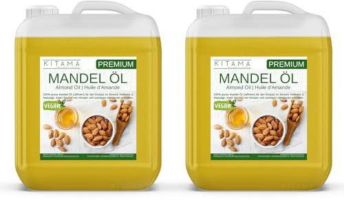 Kitama Mandelöl 10L (2x5L) - Reines Wellness Körperöl raffiniert