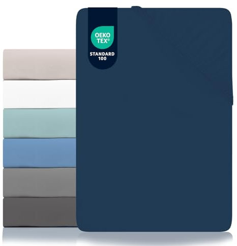 Dreamzie - Spannbettlaken 160x200cm - Mikrofaser Oeko TEX Zertifiziert - 100% Polyester - Spannbetttuch 160x200 - Dunkelblau