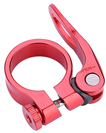 Alomejor Sattelklemme Quick Release Aluminiumlegierung 31.8mm für Rennrad Fahrrad(31.8mm-Rot)