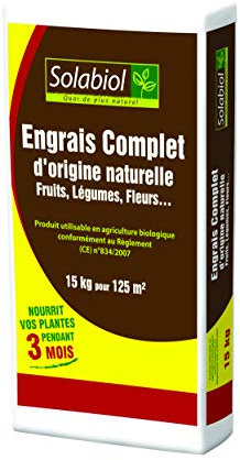 SOLABIOL Engrais Complet - 15Kg - Sac - Mini-Granulés - Epandage Facile & Sans Poussière - Double Action Starter & Nutrition Longue Durée SOCOMP15