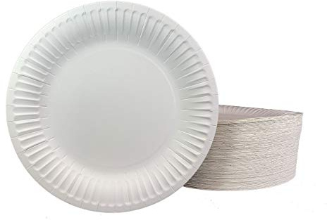 DHG PROFESSIONAL The Heavy Weight Standard 9-Inch Grease Resistant Paper Plates coated, White 125 Plates