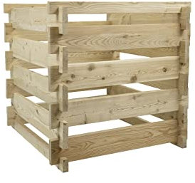 Holzkomposter Lärche 100x100xH100 cm mit Holz-Stecksystem Komposter Komposte Steckkomposter Kompostsilo