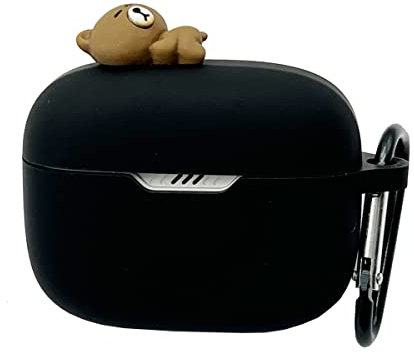 Seadream Cartoon-Kawaii-Schutzhülle für JBL Tune 130NC TWS-Ohrhörer, tragbar, 3D-Tier-Cartoon, kratzfest, stoßfest, Schutzhülle mit Schlüsselanhänger (Bär)