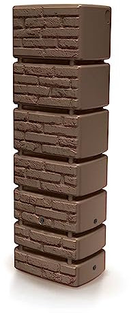 Colonna Récupérateur d'eau de pluie rectangulaire 350 l Marron En matériau résistant aux UV et aux intempéries Récupérateur d'eau de pluie résistant au gel avec deux filetages 3/4 de qualité