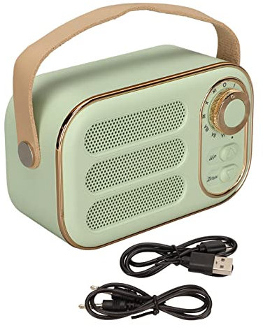 Altoparlante Bluetooth Retrò, Altoparlante Stereo Portatile Altoparlante Wireless Piccolo Radio Vintage con Stile Classico Per Cucina Scrivania Camera da Letto Ufficio Decorazione Esterna(Verde)