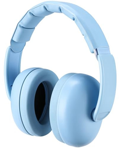 Procase Casque Anti Bruit Bébé, Casque Pliable Réglable Confortable Jusqu'à 36 Mois, avec Une Atténuation de NRR 26dB, Serre-tête Souple pour Milieu Bruyant ou Stressant -Bleu