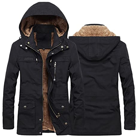 Générique Veste De Randonnée Homme - Hommes Automne Et Hiver Veste Manteau Casual Col Montant Chaleur Plus Velours Épais À Capuche Coton Poche Veste Pull Homme Hiver Polaire