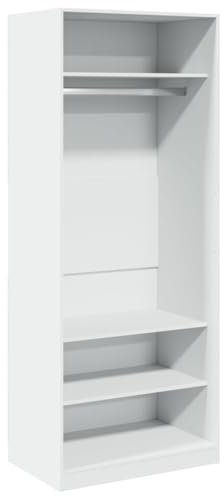 vidaXL Wardrobe, Closet for Bedroom Hallway, Clothes Storage Organiser with Door, Cupboard, Armoire, Modern Style, White Engineered Wood