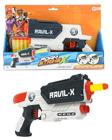 Schaumstoffpistole Spielzeugpistole L mit 5 Schaumstoffpfeilen Toi-Toys Schießspielzeug für Kinder