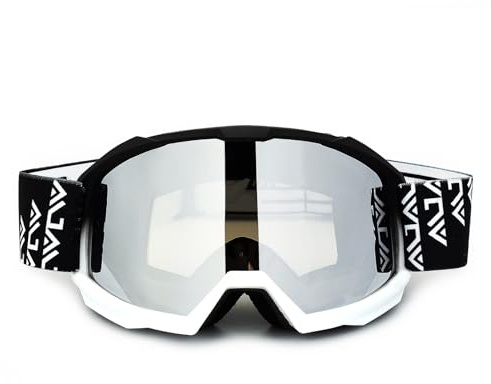 mjmoto Occhiali da moto per uomo e donna, antiscivolo, antigraffio, per dirt bike, ATV, MX, DH, MTB, snowboard, colore nero