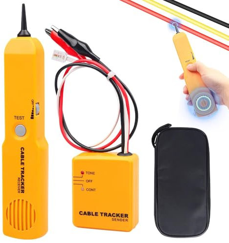 BIZOI Dispositivo di Ricerca di Rottura del Cavo, Tracciatore di Fili e Generatore di Toni, Cercatore di Cavi e Generatore di Suono, per Tester, il Controllo della Continuità, Tracciamento(Giallo)