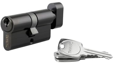 THIRARD Cylindre à bouton, 30B x 30 mm, Serrure Anti-Arrachement, Noir