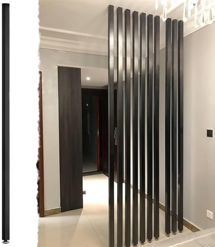 Divisorio a doghe in legno con cornice nera, personalizzabile per camera da letto, soggiorno o ufficio, separatore dal pavimento al soffitto (altezza 210 cm)