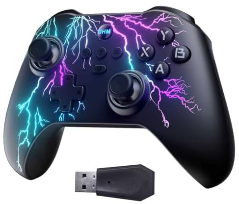 UHM PC Controller Wireless Game Controller PC G5 Kabellos Bluetooth Gamepad mit Switch Handy iOS Android Hall Trigger Turbo,Vier programmierbare Tasten 6 Achsen Gyro